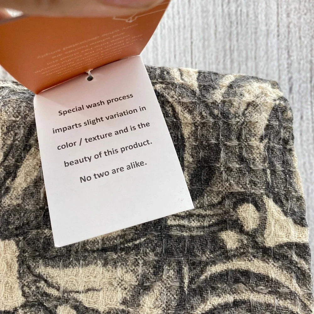 Rachel Ashwell The Farmhouse Kitchen Towels Set of 3 Gray Pumpkin Waffle Autumn